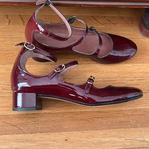 Summit White Mountain Red Maroon Patent Leather Mary Jane Heels